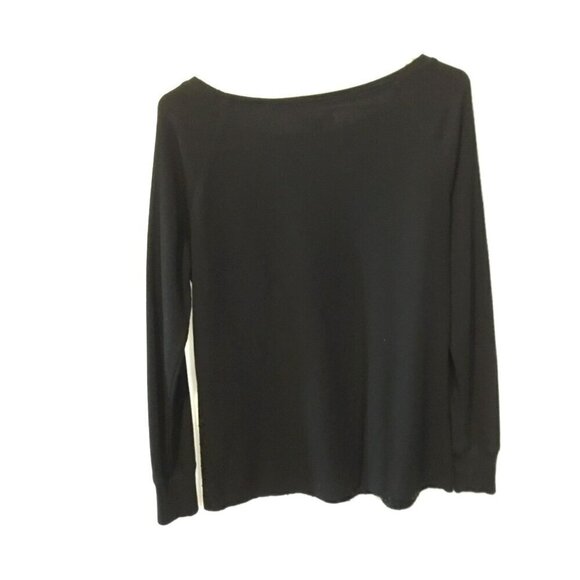 Chaps Sequined Long Sleeve Tee Sparkly Festive Crew Neck Sz Large Black Event - Picture 5 of 7